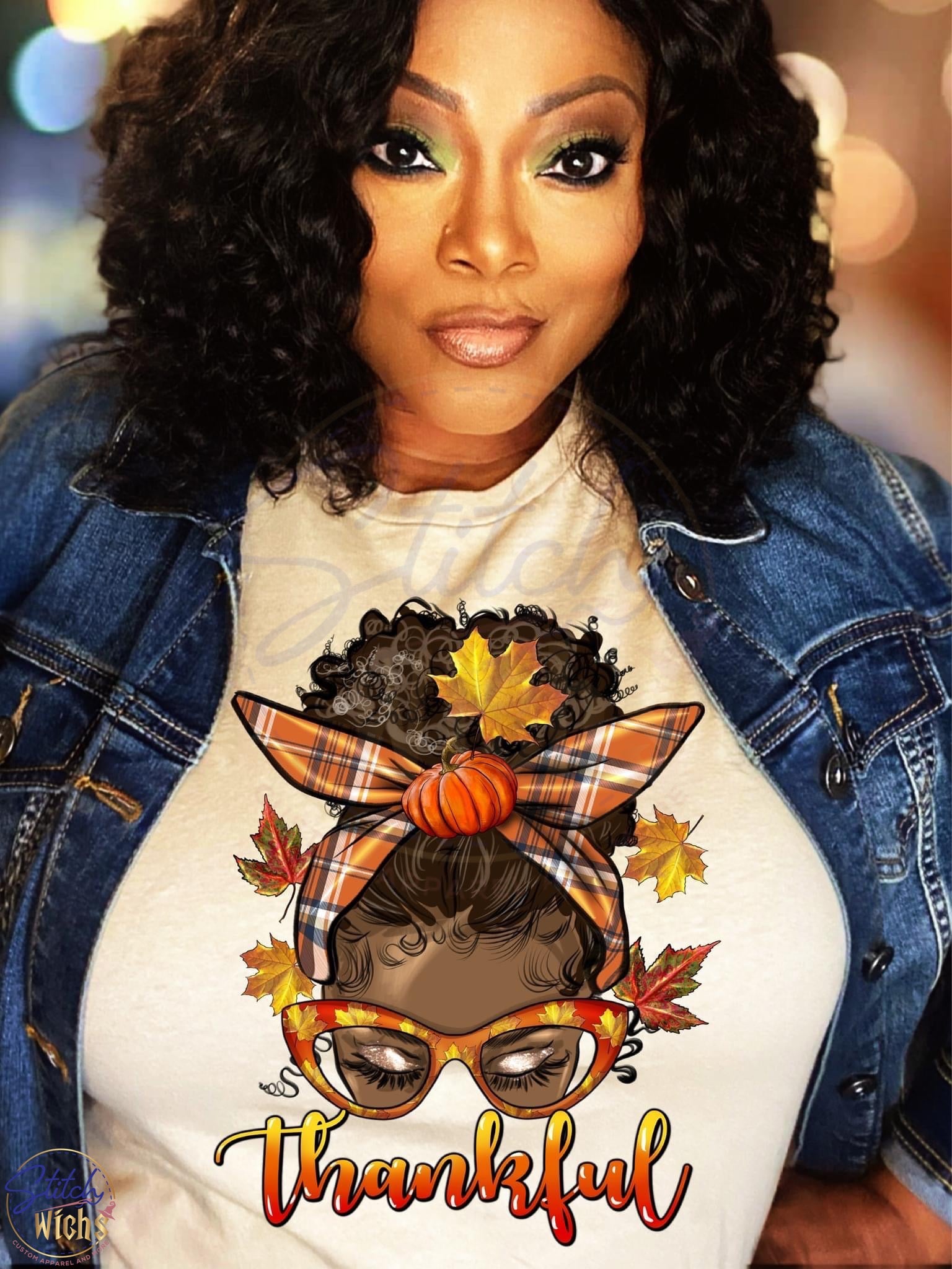 Thankful Melanin Girl Shirt – Fall Graphic Tee Stitchwichs