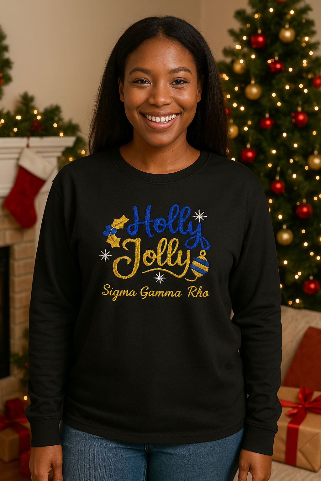 Holly Jolly SGRho Embroidered Top
