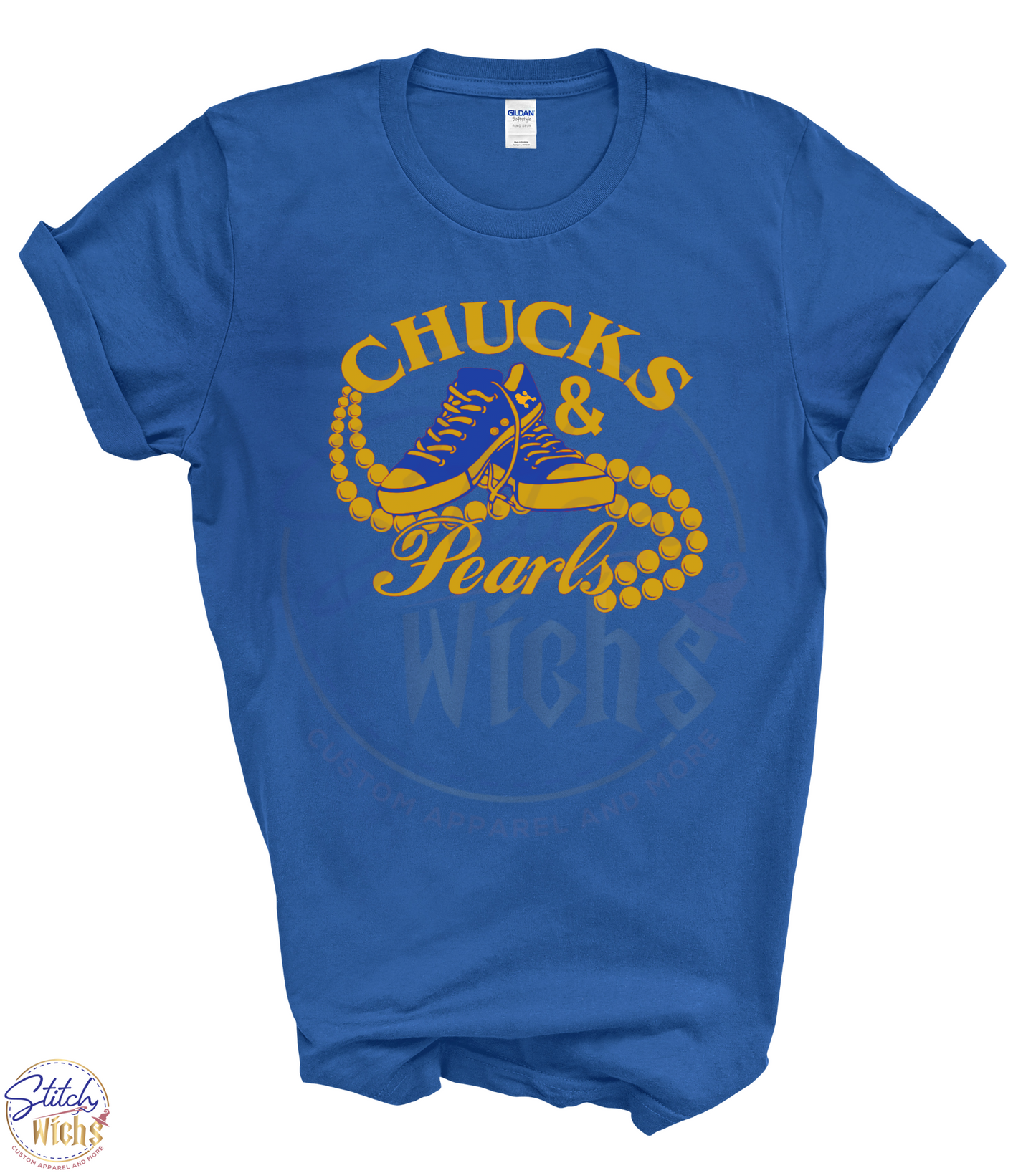 Chucks & Pearls - Royal Blue & Gold