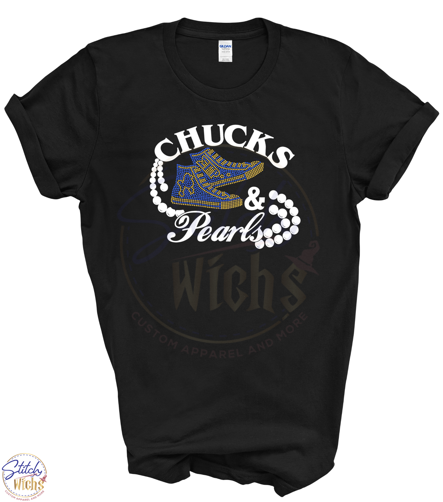 Bling Chucks & Pearls - Royal Blue & Gold