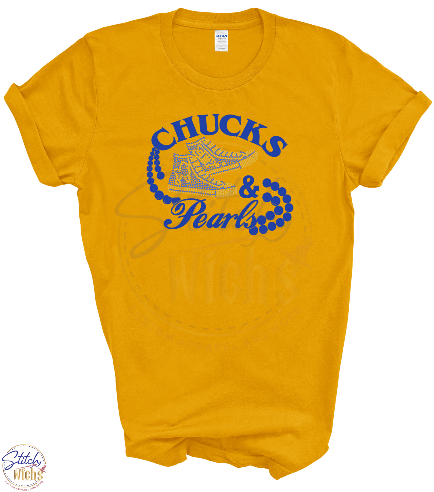 Bling Chucks & Pearls - Royal Blue & Gold