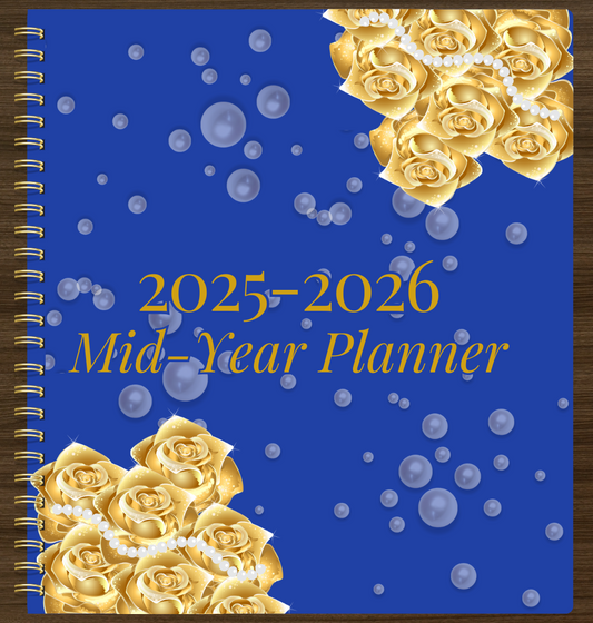 2025-2026 Mid-year Digital Planner - Blue & Gold
