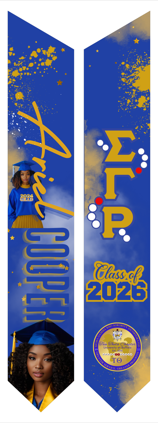 Custom Printed Sigma Gamma Rho Graduation Stole