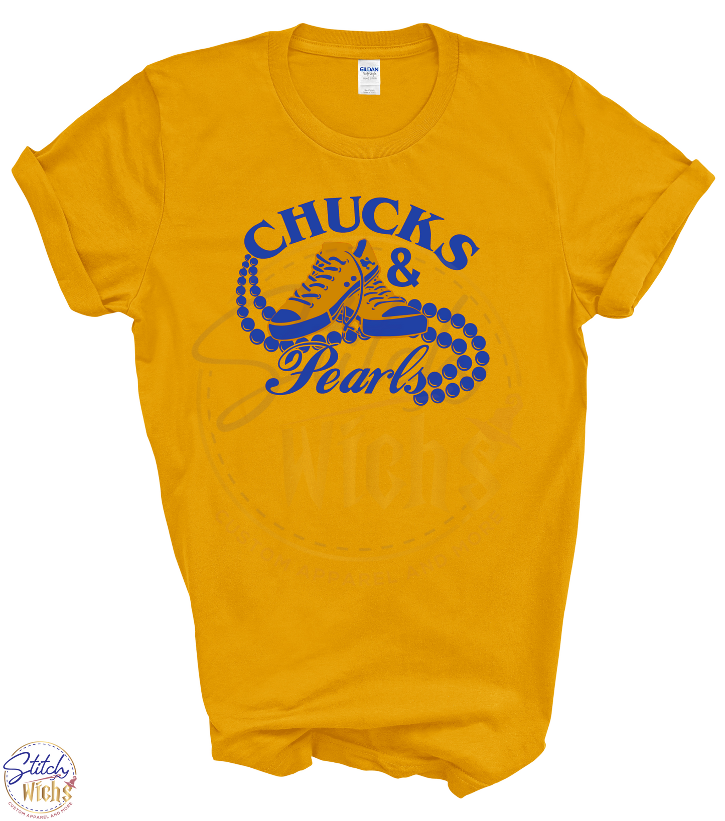Chucks & Pearls - Royal Blue & Gold