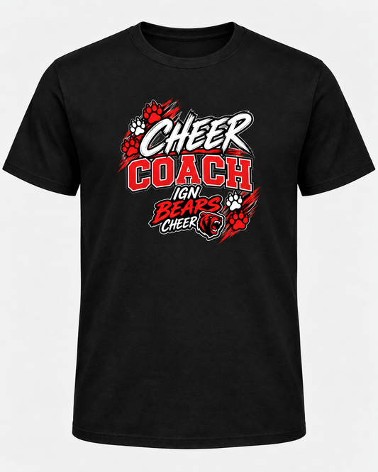 IGN Bears Cheer Coach black T-shirt mockup